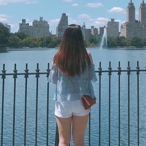 Blue Off-Shoulder blouse